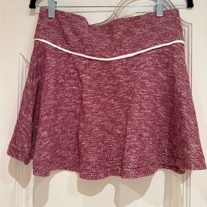 Kenar Maroon Skater Skirt with White Trim